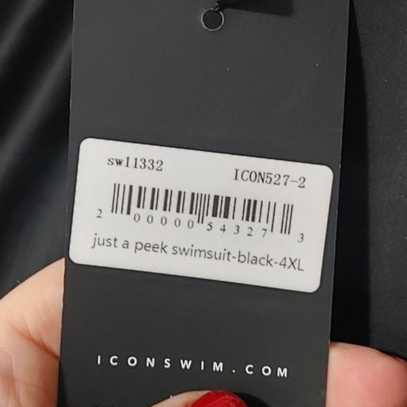 Black tie sides plus size swim suit - Picture 8 of 9